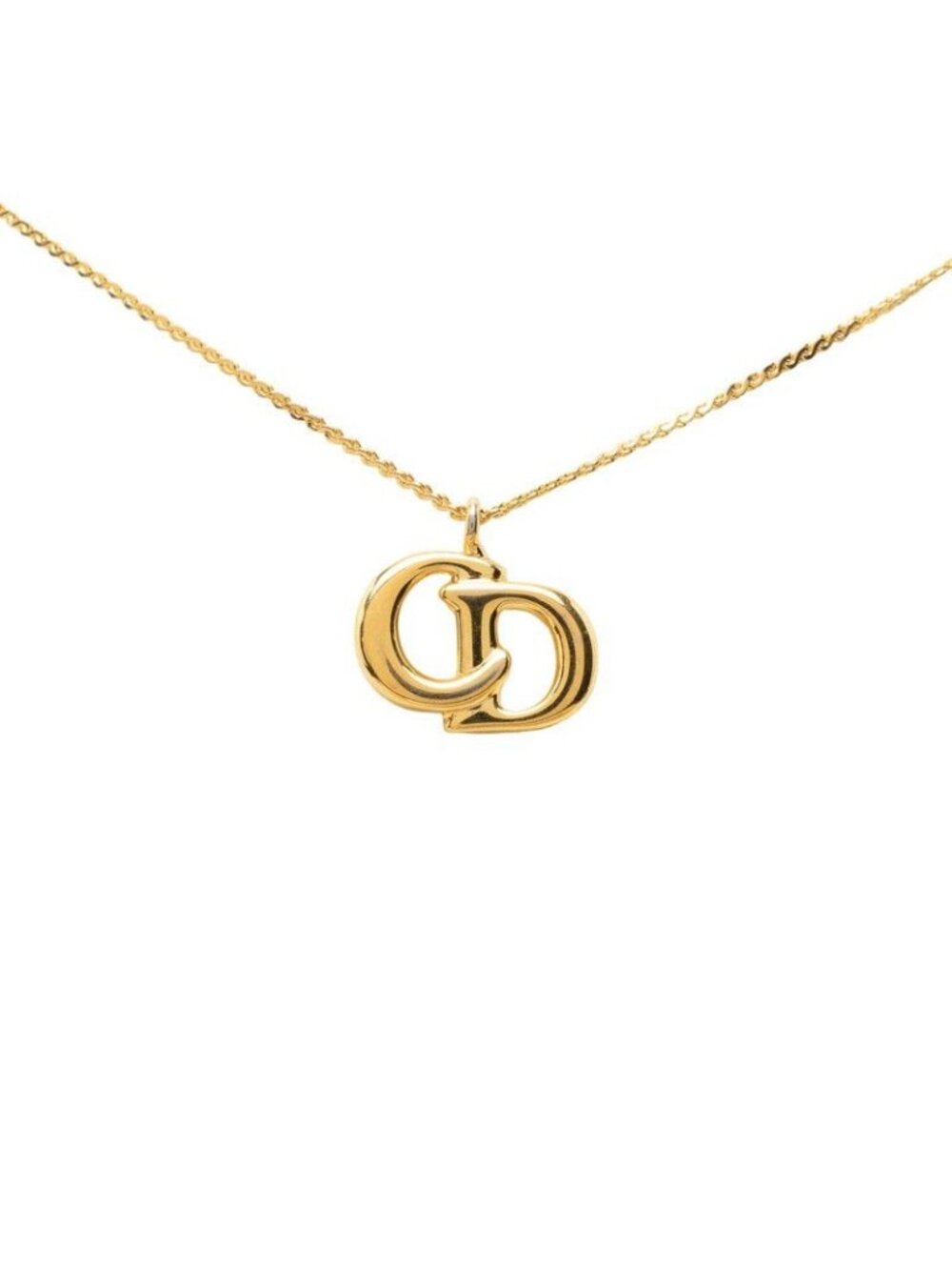 Dior CD Logo Chain Pendant Gold Plated